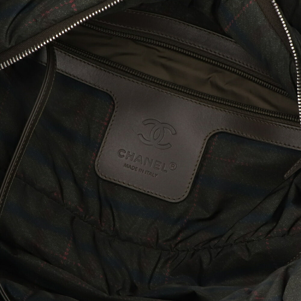 【中古/ABランク】 CHANEL シャネル レディース バッグ トートバッグ カーキ ナイロン レザー シリアルあり コココクーン チェック柄 A47107