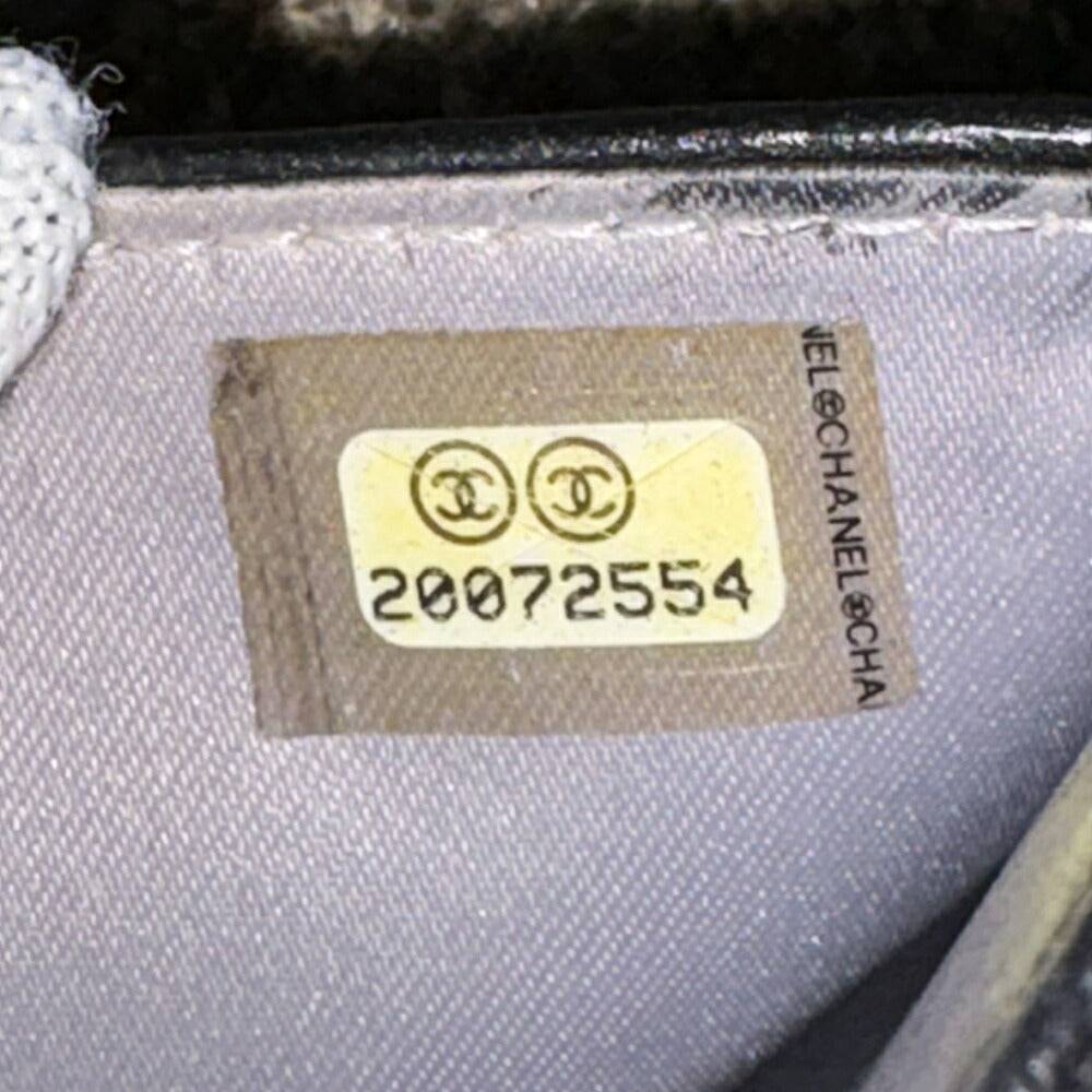 【中古/Bランク】 CHANEL シャネル レディース 財布 長財布 カメリアチェーンウォレット ブラック キャビアスキン シリアルあり ヴィンテージ チェーンウォレット 二つ折り長財布 A47421