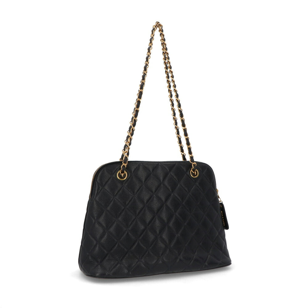【中古/Bランク】 CHANEL シャネル レディース バッグ ショルダーバッグ マトラッセ ネイビー キャビアスキン シリアルあり ココマーク チェーンショルダー