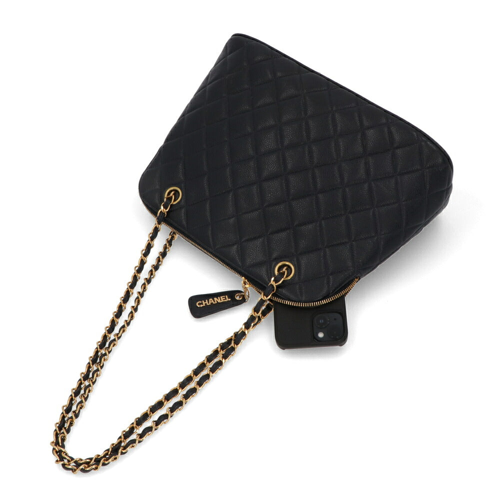 【中古/Bランク】 CHANEL シャネル レディース バッグ ショルダーバッグ マトラッセ ネイビー キャビアスキン シリアルあり ココマーク チェーンショルダー
