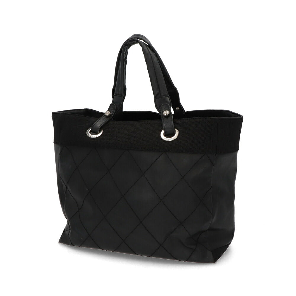 【中古/Aランク】 CHANEL シャネル レディース バッグ トートバッグ パリビアリッツトートMM ブラック コーティングキャンバス ココマーク キルティング