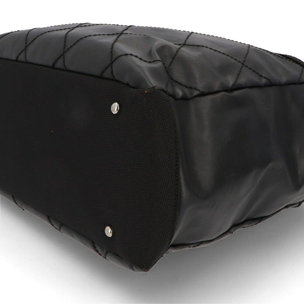 【中古/Aランク】 CHANEL シャネル レディース バッグ トートバッグ パリビアリッツトートMM ブラック コーティングキャンバス ココマーク キルティング