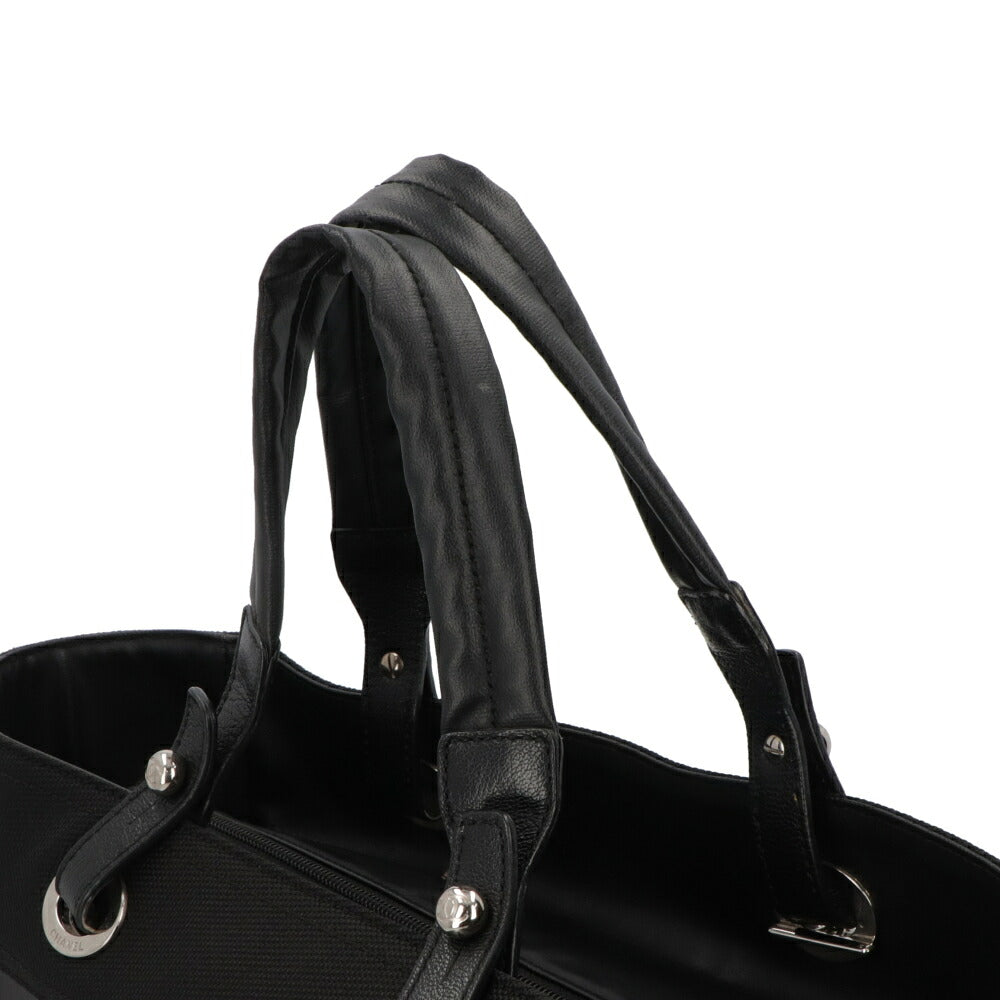 【中古/Aランク】 CHANEL シャネル レディース バッグ トートバッグ パリビアリッツトートMM ブラック コーティングキャンバス ココマーク キルティング