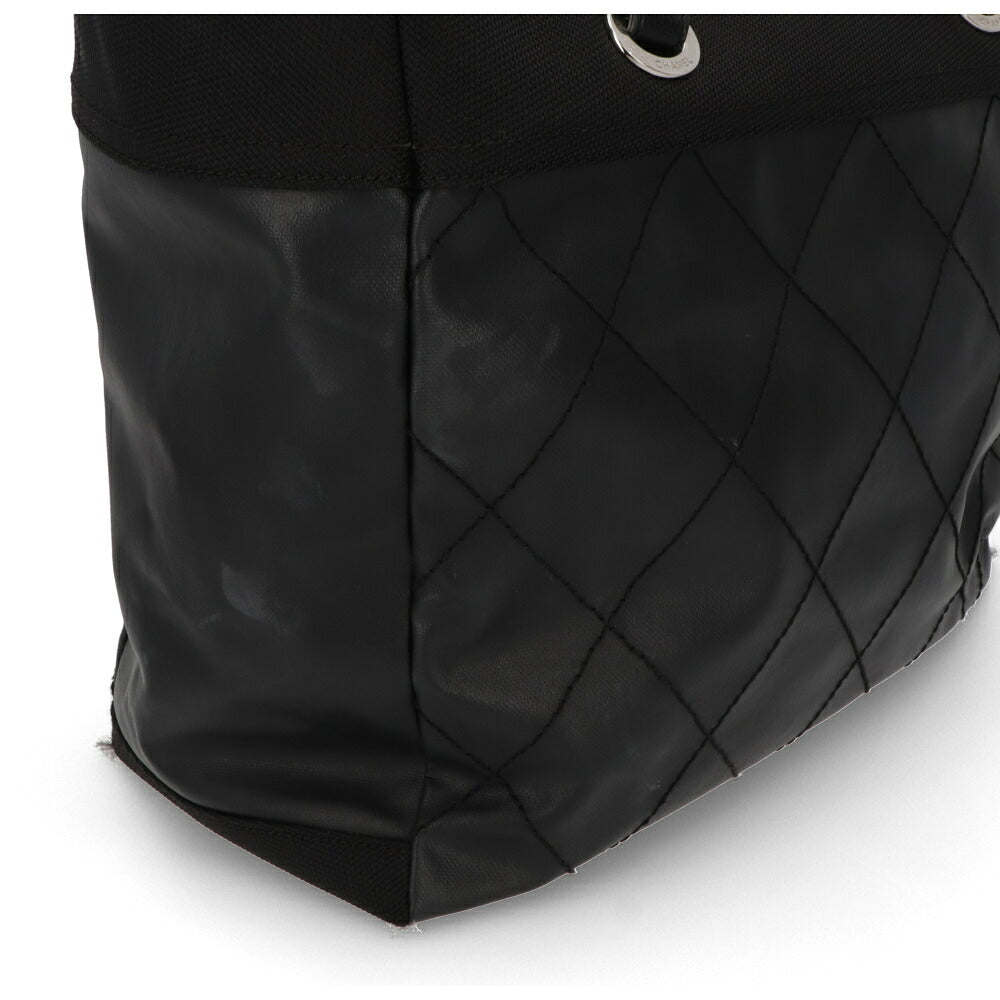【中古/Aランク】 CHANEL シャネル レディース バッグ トートバッグ パリビアリッツトートMM ブラック コーティングキャンバス ココマーク キルティング