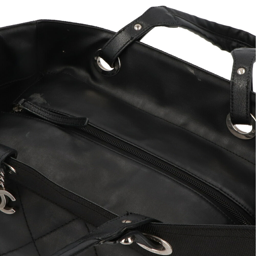 【中古/Aランク】 CHANEL シャネル レディース バッグ トートバッグ パリビアリッツトートMM ブラック コーティングキャンバス ココマーク キルティング