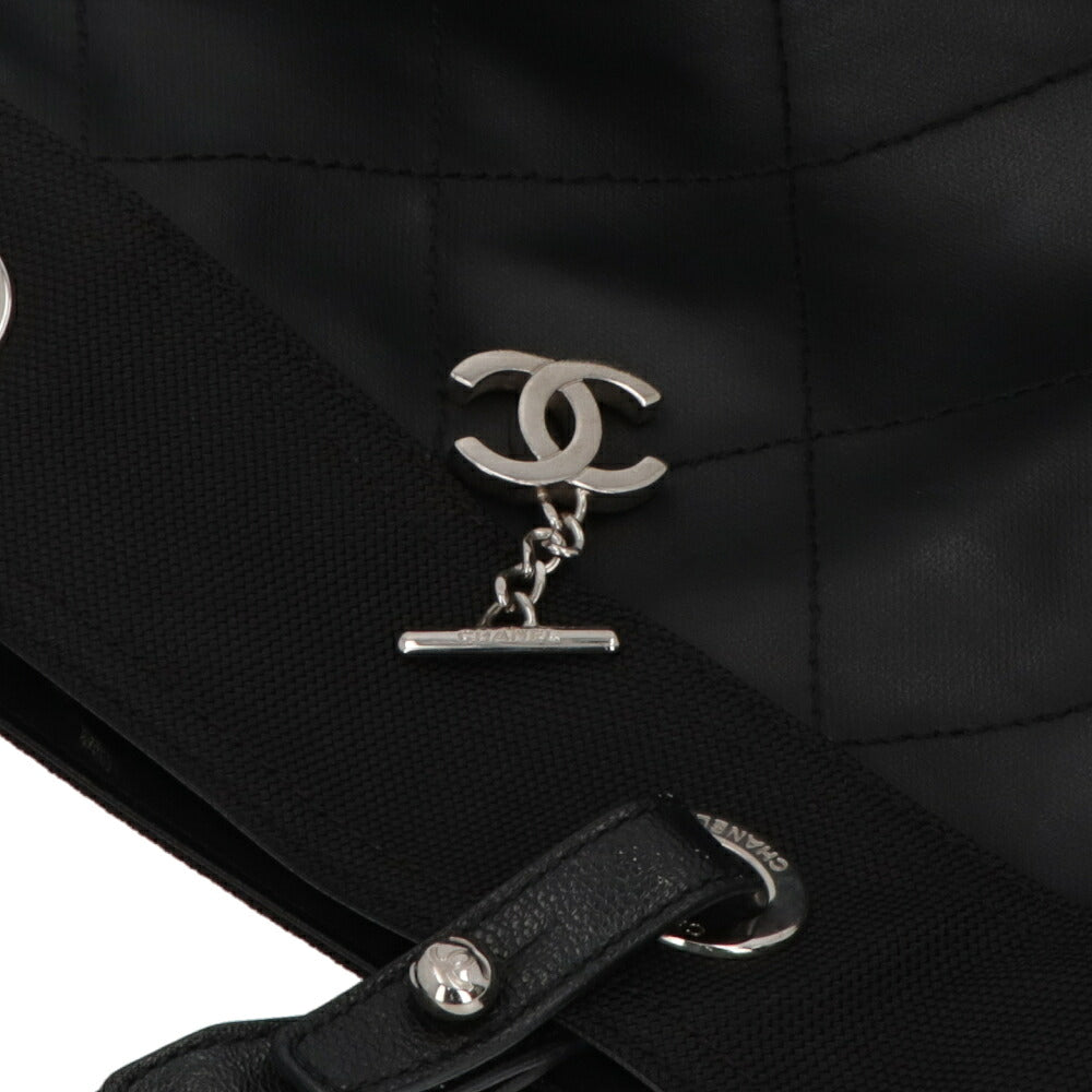 【中古/Aランク】 CHANEL シャネル レディース バッグ トートバッグ パリビアリッツトートMM ブラック コーティングキャンバス ココマーク キルティング
