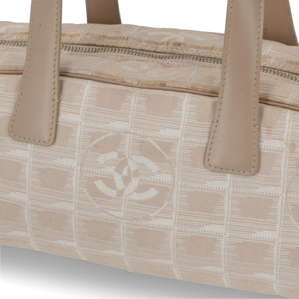 【中古/Bランク】 CHANEL シャネル レディース バッグ ハンドバッグ ニュートラベル ベージュ ナイロンジャガード 中古 ヴィンテージ シリアルあり ミニボストンバッグ A15828
