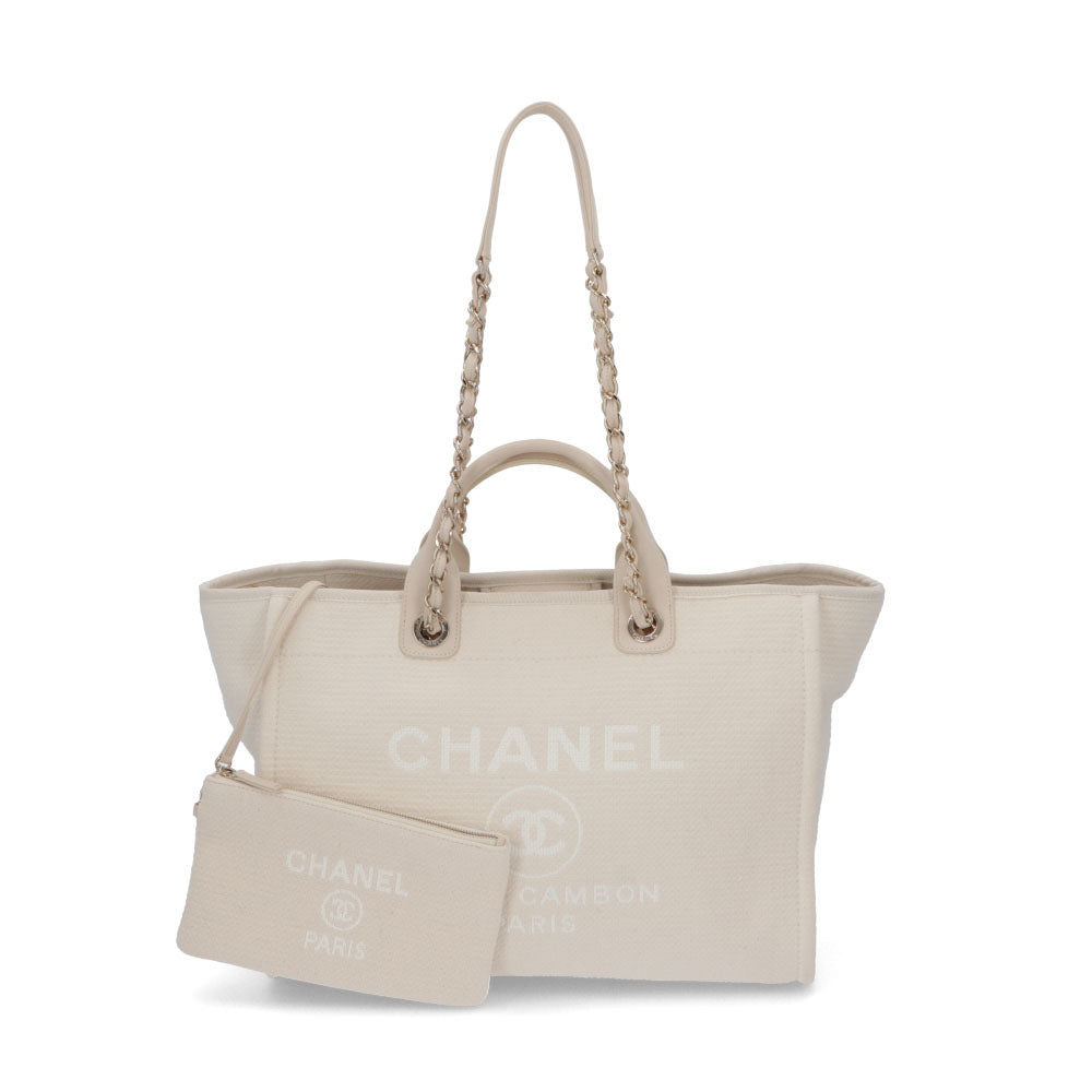 【中古/ABランク】 CHANEL シャネル レディース バッグ トートバッグ ドーヴィルGM アイボリー 中古 ヴィンテージ シリアルあり 大容量 66941