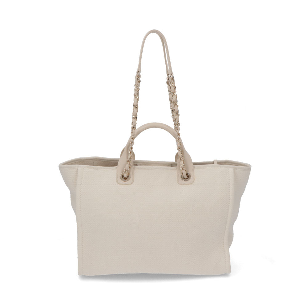 【中古/ABランク】 CHANEL シャネル レディース バッグ トートバッグ ドーヴィルGM アイボリー 中古 ヴィンテージ シリアルあり 大容量 66941