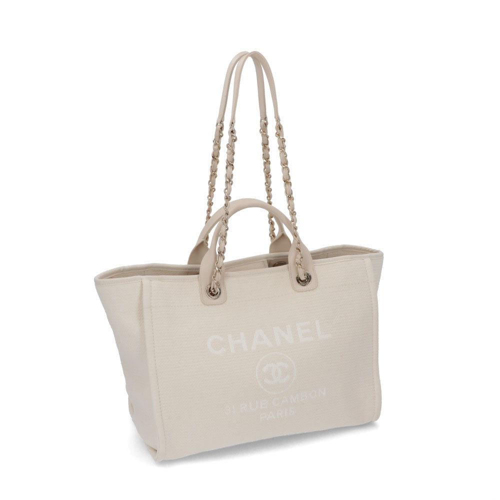 【中古/ABランク】 CHANEL シャネル レディース バッグ トートバッグ ドーヴィルGM アイボリー 中古 ヴィンテージ シリアルあり 大容量 66941