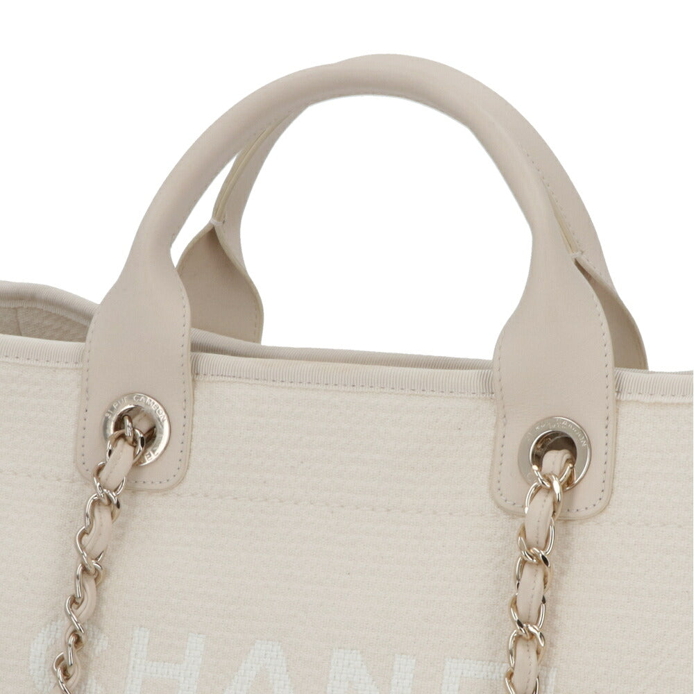【中古/ABランク】 CHANEL シャネル レディース バッグ トートバッグ ドーヴィルGM アイボリー 中古 ヴィンテージ シリアルあり 大容量 66941