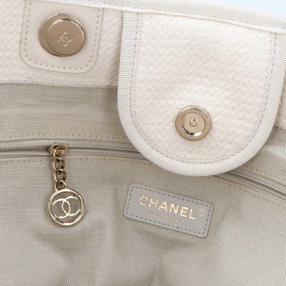 【中古/ABランク】 CHANEL シャネル レディース バッグ トートバッグ ドーヴィルGM アイボリー 中古 ヴィンテージ シリアルあり 大容量 66941