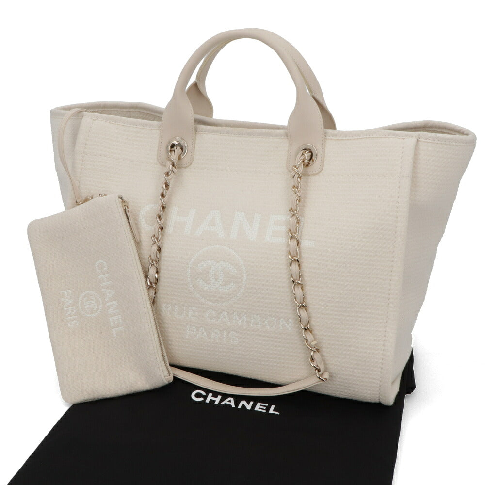 【中古/ABランク】 CHANEL シャネル レディース バッグ トートバッグ ドーヴィルGM アイボリー 中古 ヴィンテージ シリアルあり 大容量 66941
