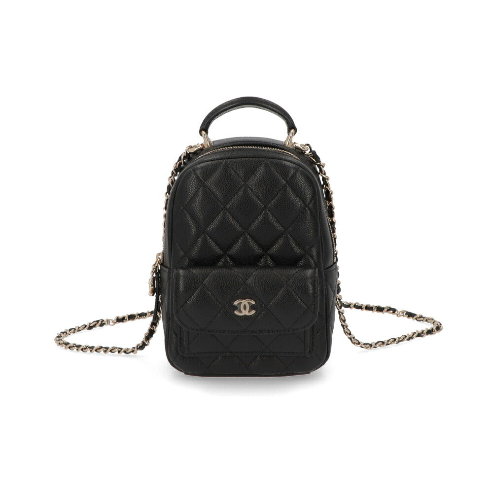 【中古/Aランク】 CHANEL シャネル レディース バッグ ショルダーバッグ ブラック キャビアスキン 中古 ヴィンテージ シリアルあり ミニバックパック クロスボディバッグ AP3753