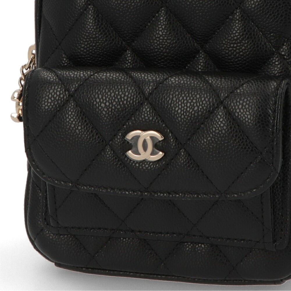【中古/Aランク】 CHANEL シャネル レディース バッグ ショルダーバッグ ブラック キャビアスキン 中古 ヴィンテージ シリアルあり ミニバックパック クロスボディバッグ AP3753