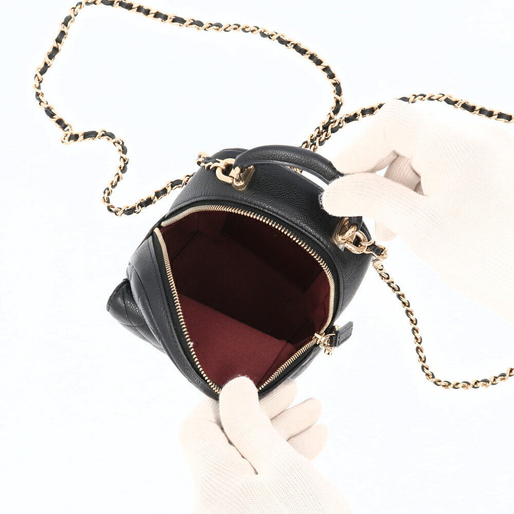 【中古/Aランク】 CHANEL シャネル レディース バッグ ショルダーバッグ ブラック キャビアスキン 中古 ヴィンテージ シリアルあり ミニバックパック クロスボディバッグ AP3753