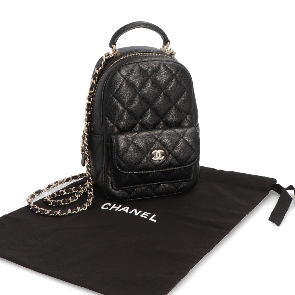 【中古/Aランク】 CHANEL シャネル レディース バッグ ショルダーバッグ ブラック キャビアスキン 中古 ヴィンテージ シリアルあり ミニバックパック クロスボディバッグ AP3753