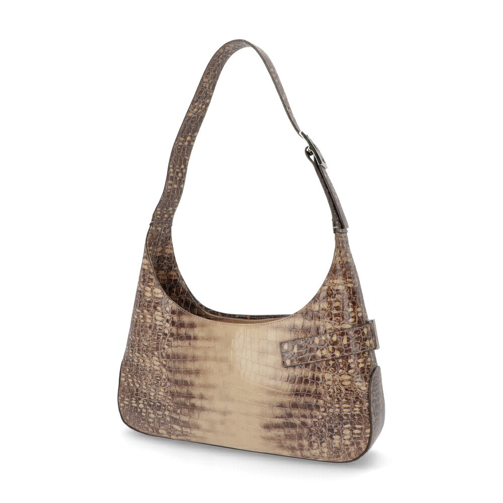 【中古/Aランク】FERRAGAMO フェラガモ レディース ショルダーバッグ ブラウン系 レザー シリアルあり ヴィンテージ 型押し