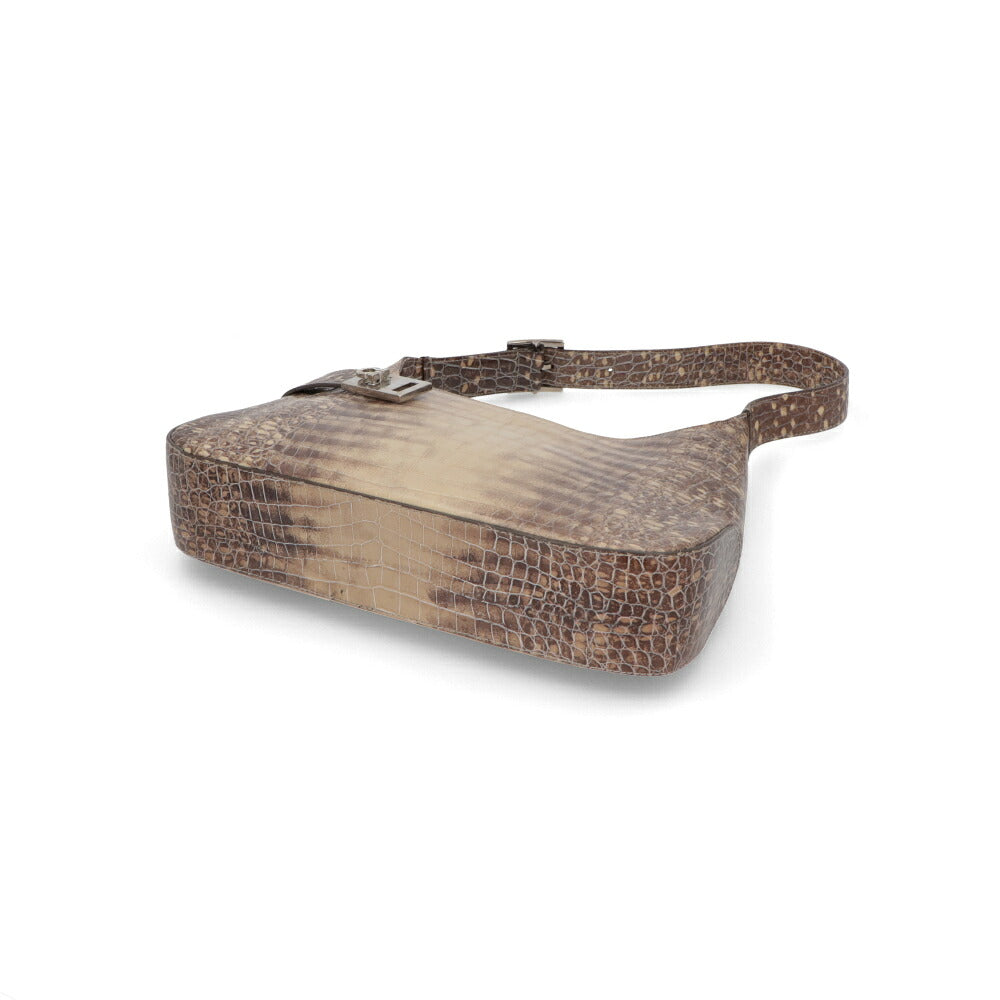 【中古/Aランク】FERRAGAMO フェラガモ レディース ショルダーバッグ ブラウン系 レザー シリアルあり ヴィンテージ 型押し