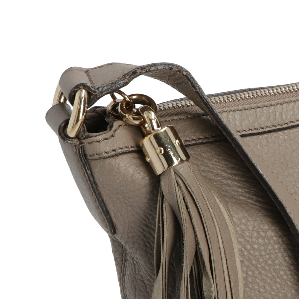 【中古/Bランク】 GUCCI グッチ レディース バッグ ショルダーバッグ グレー フリンジ ロゴ タッセル 308361