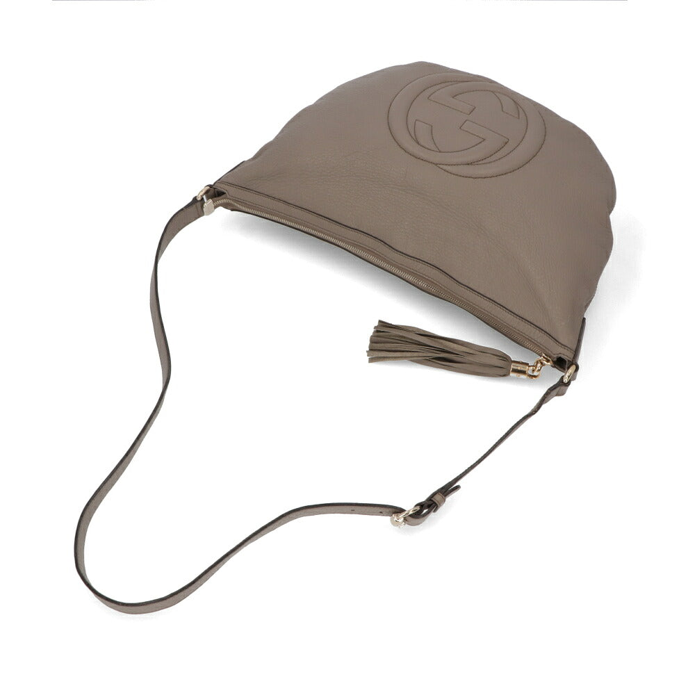 【中古/Bランク】 GUCCI グッチ レディース バッグ ショルダーバッグ グレー フリンジ ロゴ タッセル 308361