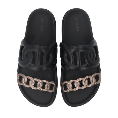 エルメス シューズ サンダル ヒールなし エクストラ ブラック