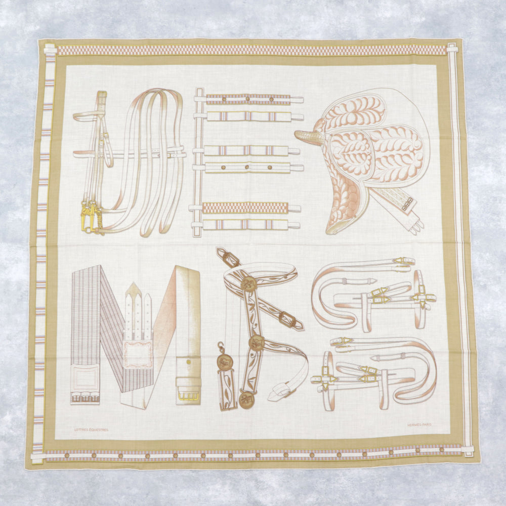 HERMES ストール カシシル140 ナチュラル レトル・エケストル