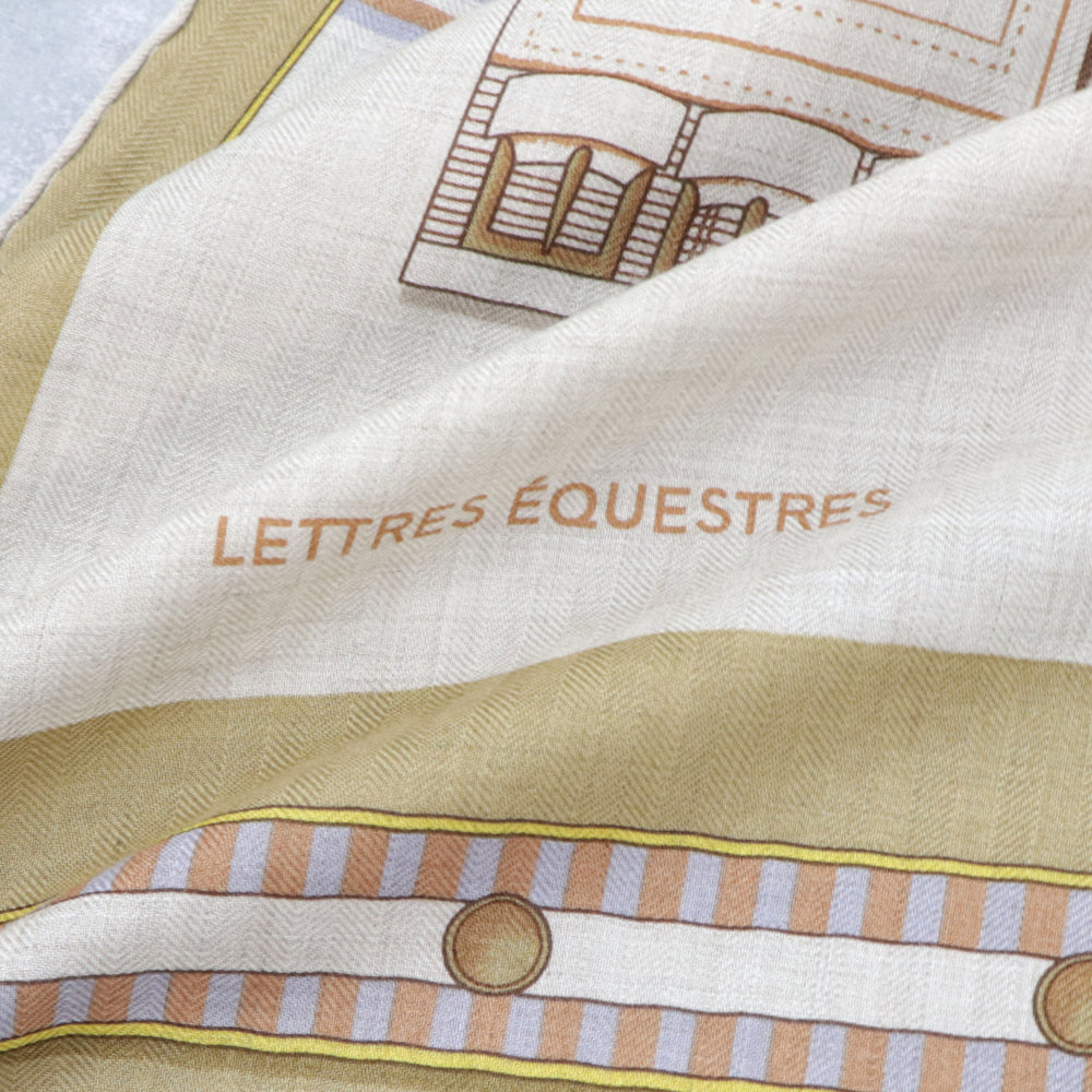 HERMES ストール カシシル140 ナチュラル レトル・エケストル