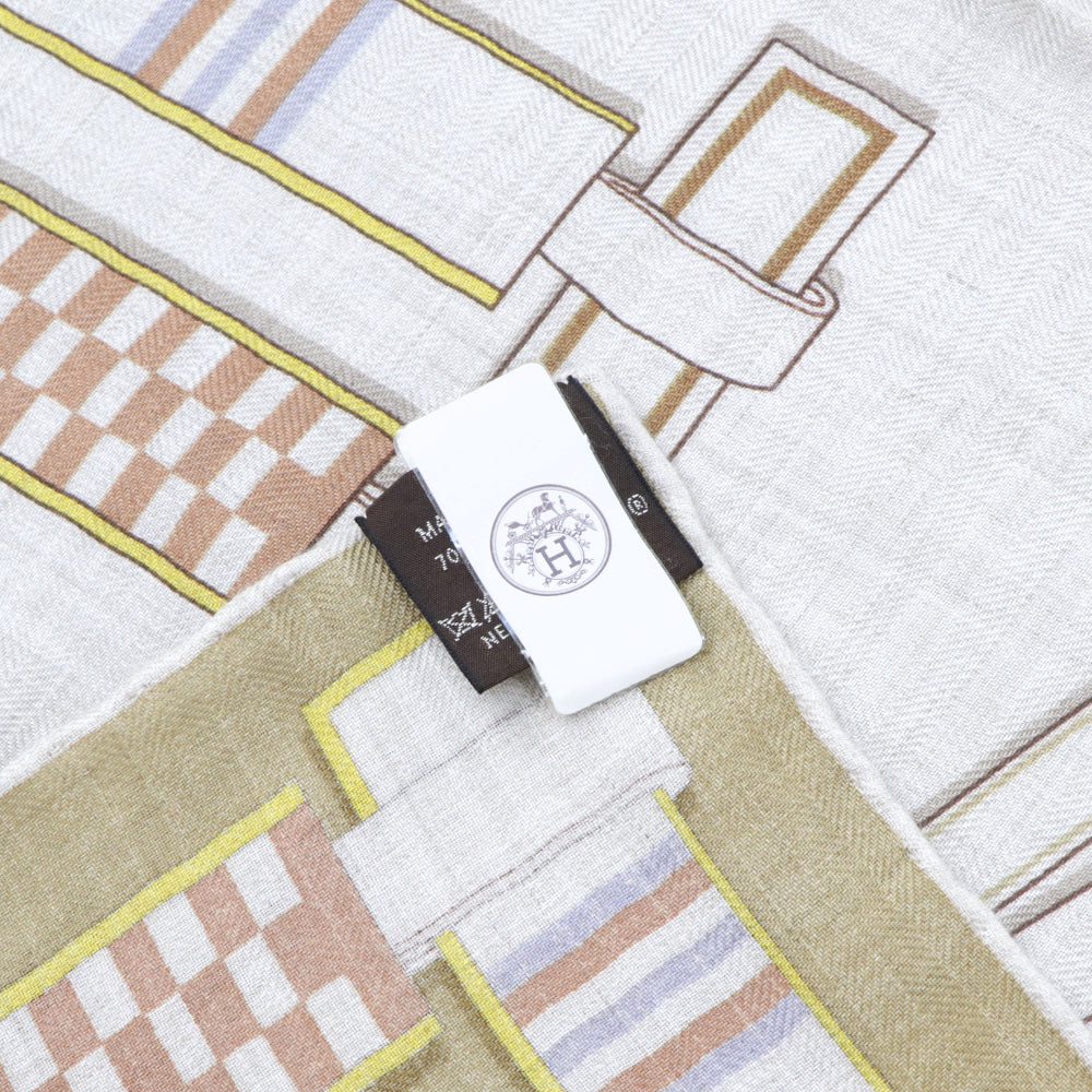 HERMES ストール カシシル140 ナチュラル レトル・エケストル