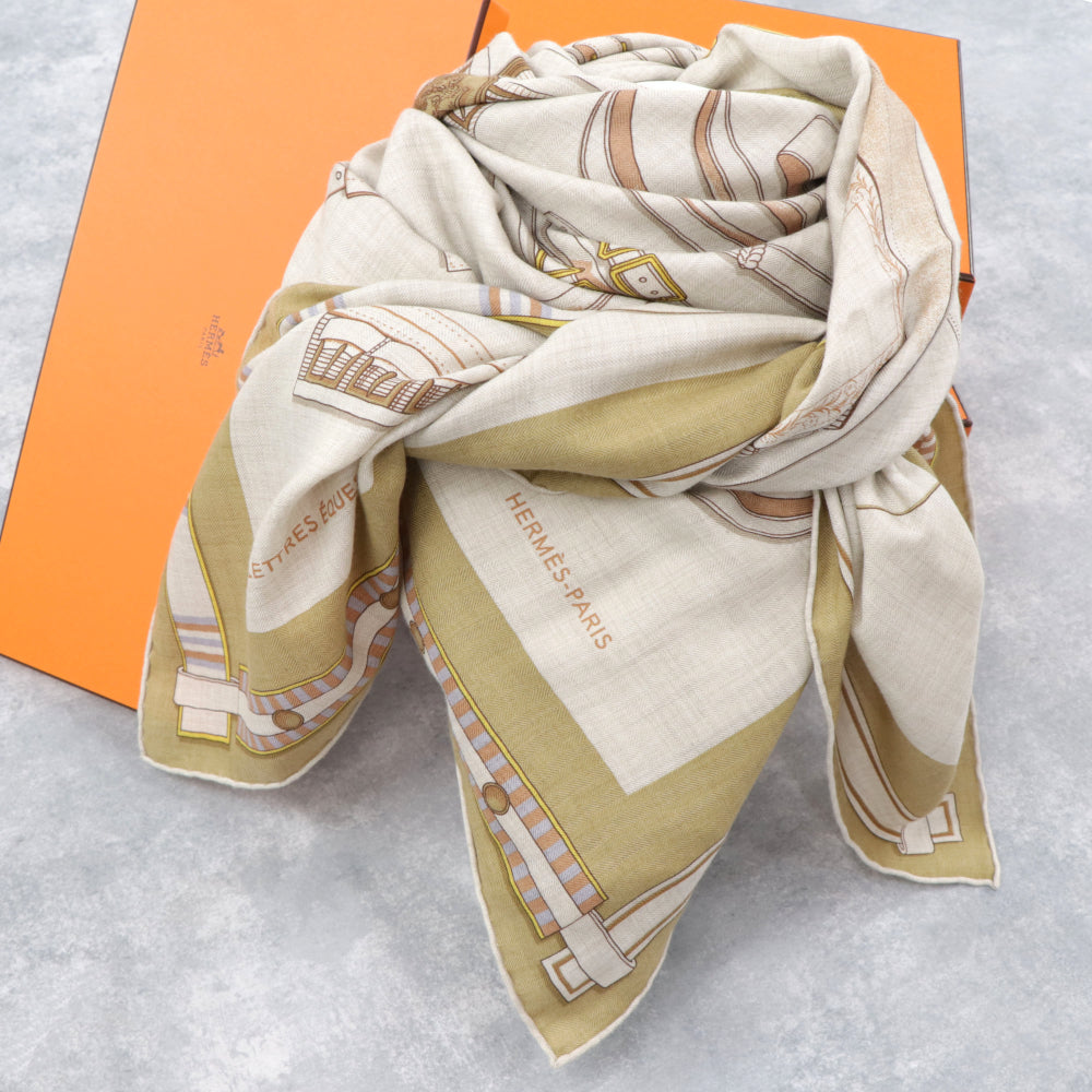 HERMES ストール カシシル140 ナチュラル レトル・エケストル