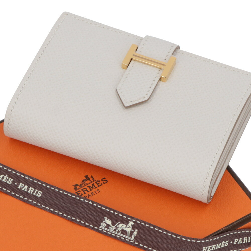 エルメス HERMES 財布 ベアンミニ レディース アイボリー系 グリペール エプソン B刻印