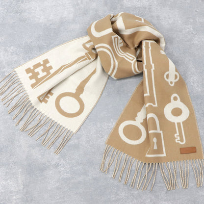 HERMES カシミヤマフラー カザック・キーコレクション