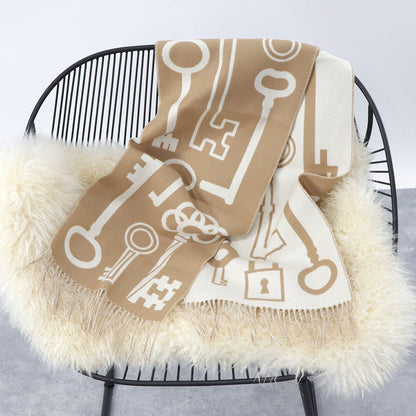 HERMES カシミヤマフラー カザック・キーコレクション