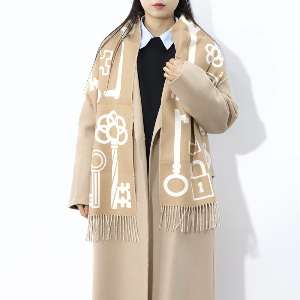 HERMES カシミヤマフラー カザック・キーコレクション