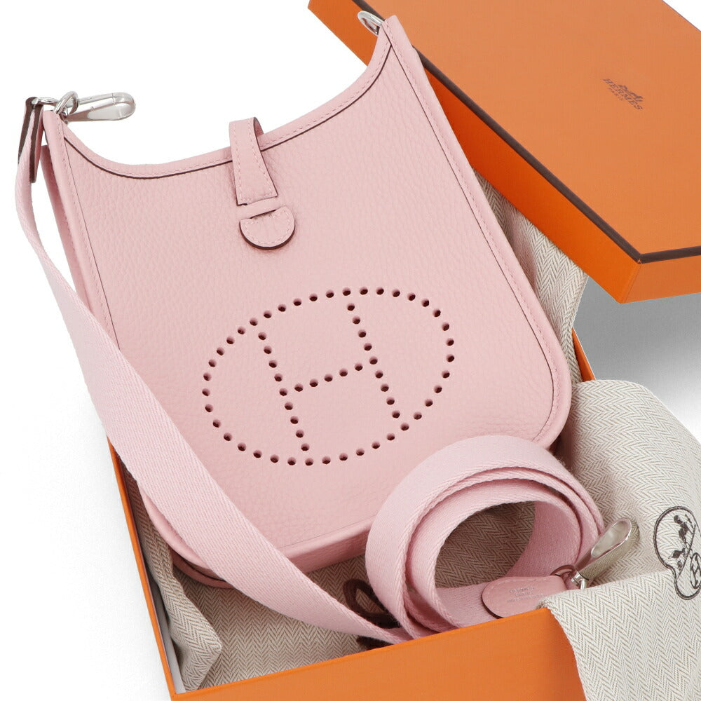 エルメス HERMES バッグ エヴリン エブリン TPM 16 ミニ アマゾン バンドリエール ローズサクラ ライト ピンク 薄ピンク シルバー金具 トリヨンクレマンス W刻印 レディース ショルダーバッグ 定番 シンプル