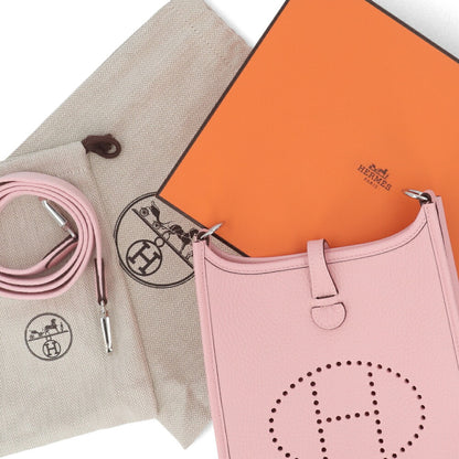 エルメス HERMES バッグ エヴリン エブリン TPM 16 ミニ アマゾン バンドリエール ローズサクラ ライト ピンク 薄ピンク シルバー金具 トリヨンクレマンス W刻印 レディース ショルダーバッグ 定番 シンプル