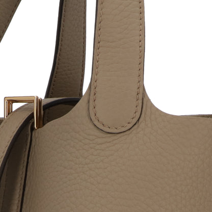 HERMES ピコタンロックPM ベージュマルファ ゴールド金具