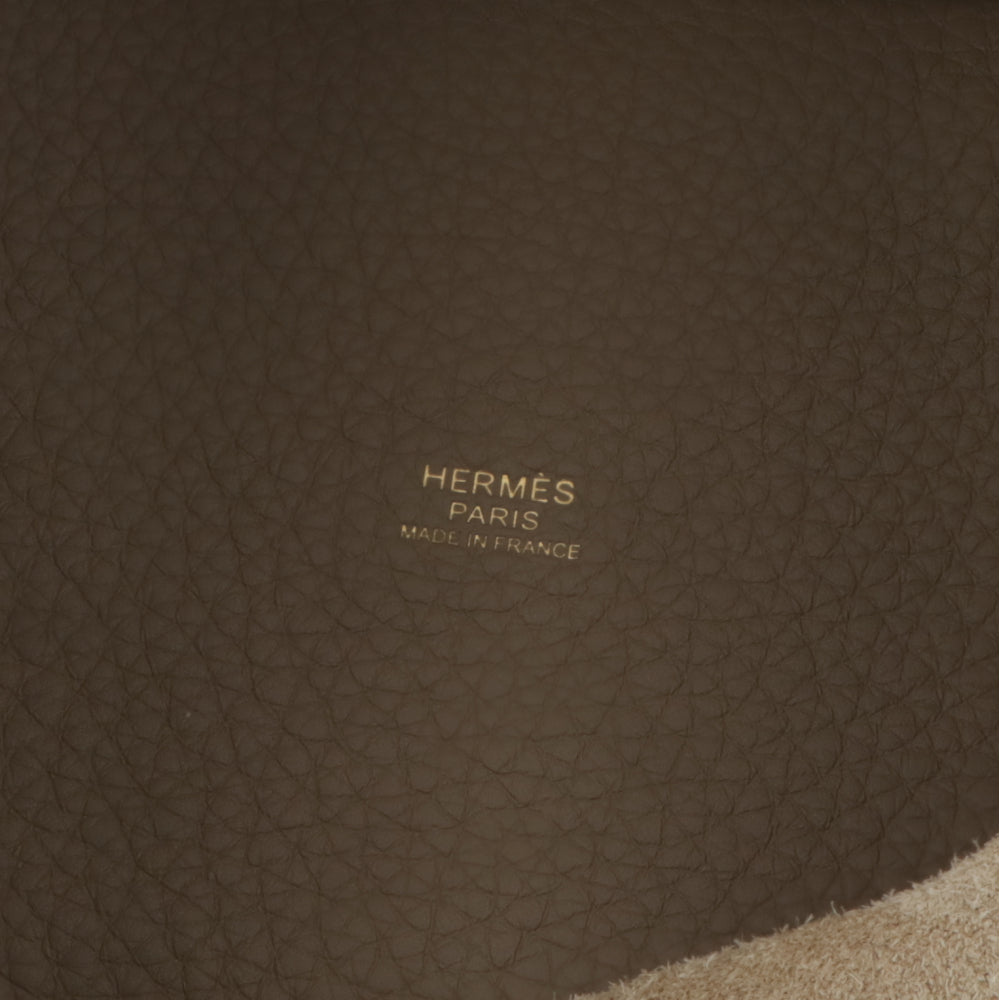 HERMES ピコタンロックPM ベージュマルファ ゴールド金具