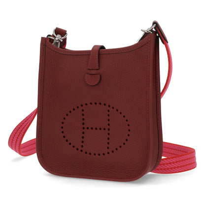エルメス HERMES バッグ エヴリン TPM (16) レディース レッド系 ルージュＨ オレンジフィールド ローズティリアン シルバー金具 トリヨンクレマンス W刻印