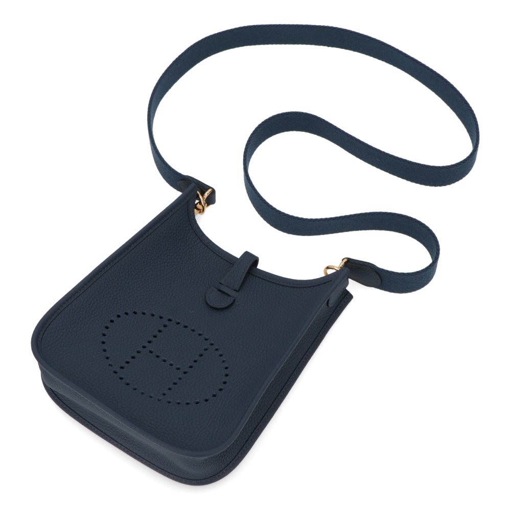 HERMES エヴリンTPM ブルードプリュス ゴールド金具
