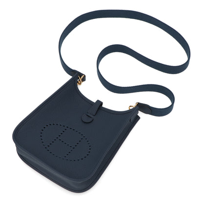 HERMES エヴリンTPM ブルードプリュス ゴールド金具