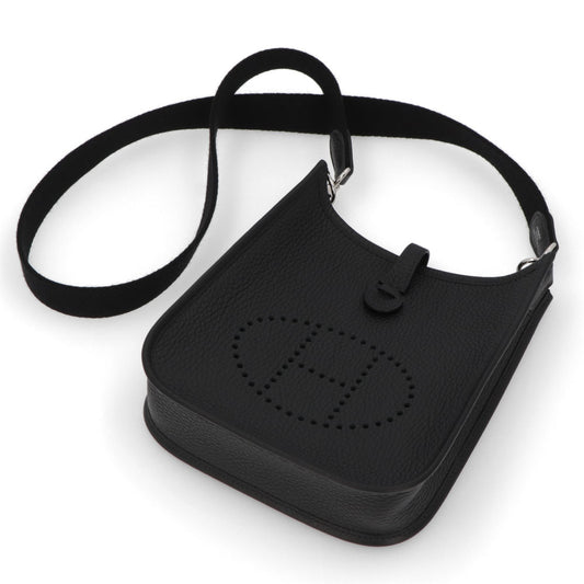 HERMES エヴリンTPM ブラック シルバー金具