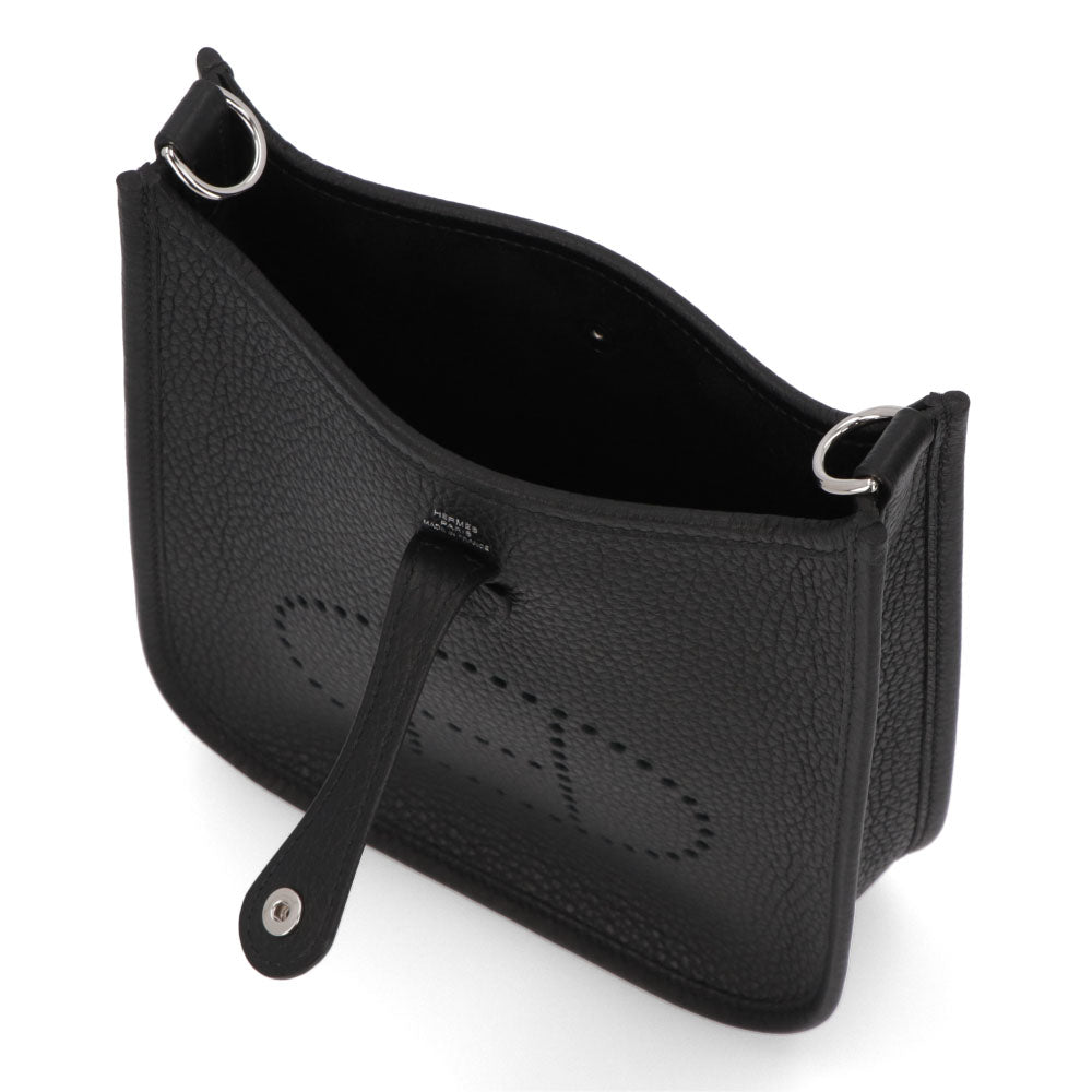HERMES エヴリンTPM ブラック シルバー金具