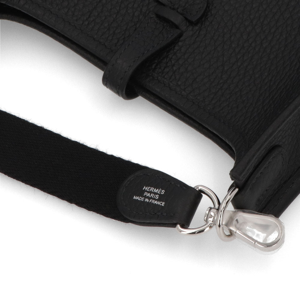 HERMES エヴリンTPM ブラック シルバー金具