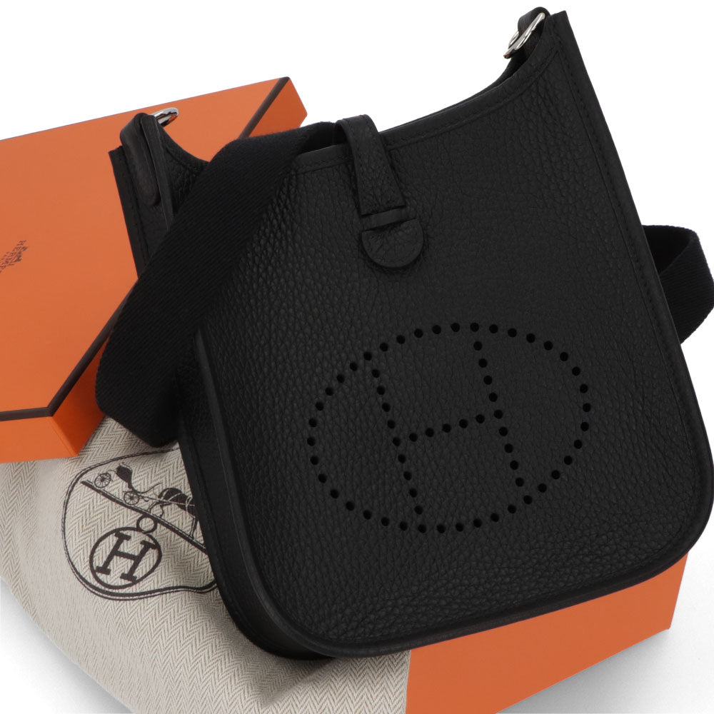 HERMES エヴリンTPM ブラック シルバー金具