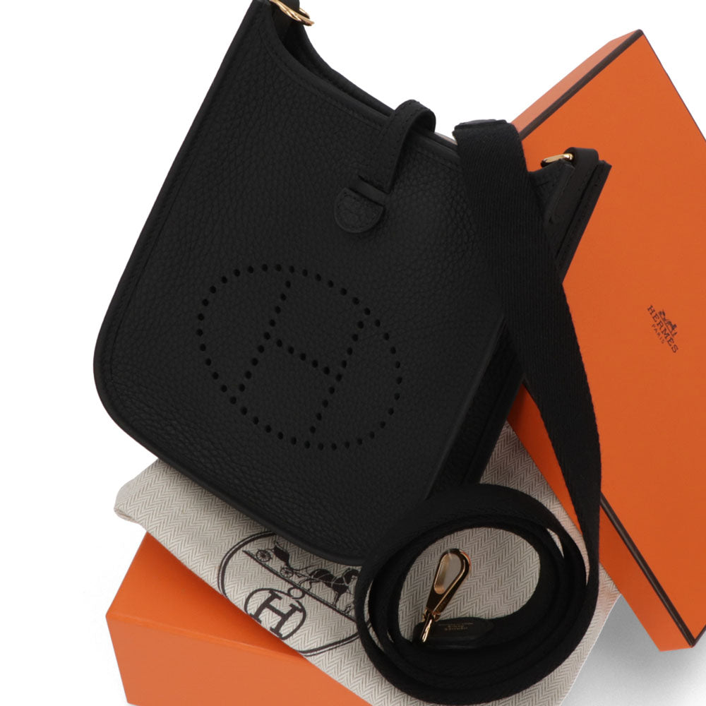 HERMES エヴリンTPM ブラック ゴールド金具