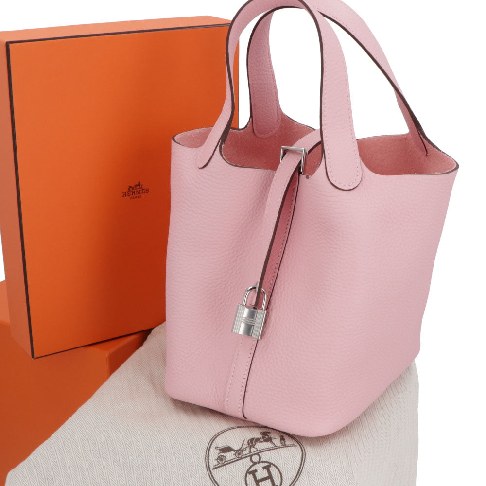 HERMES ピコタンロックPM  ローズサクラ シルバー金具