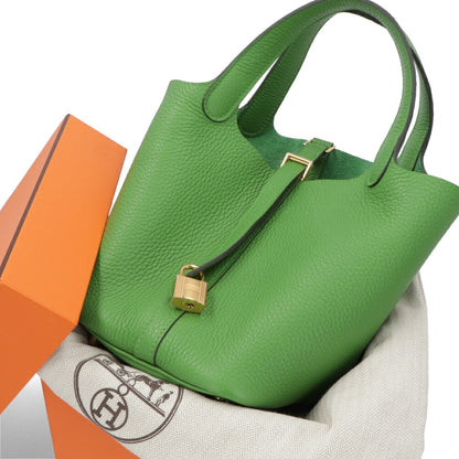 エルメス HERMES バッグ ピコタンロック PM (18) レディース グリーン系 ヴェールユッカ ゴールド金具 トリヨンクレマンス W刻印