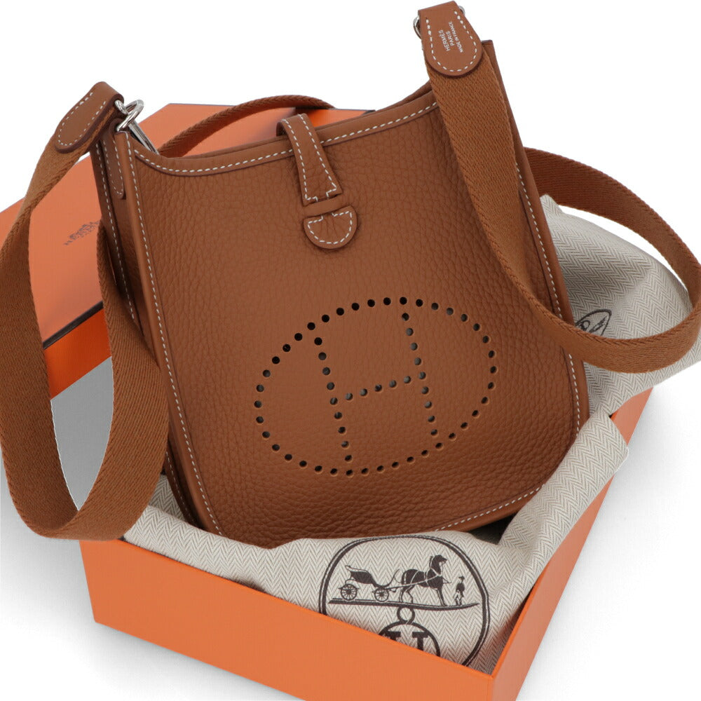 エルメス HERMES バッグ エヴリン TPM (16) レディース ブラウン系 ゴールド シルバー金具 トリヨンクレマンス W刻印