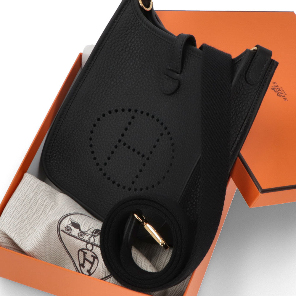 HERMES エヴリン TPM (16) ブラック ゴールド金具